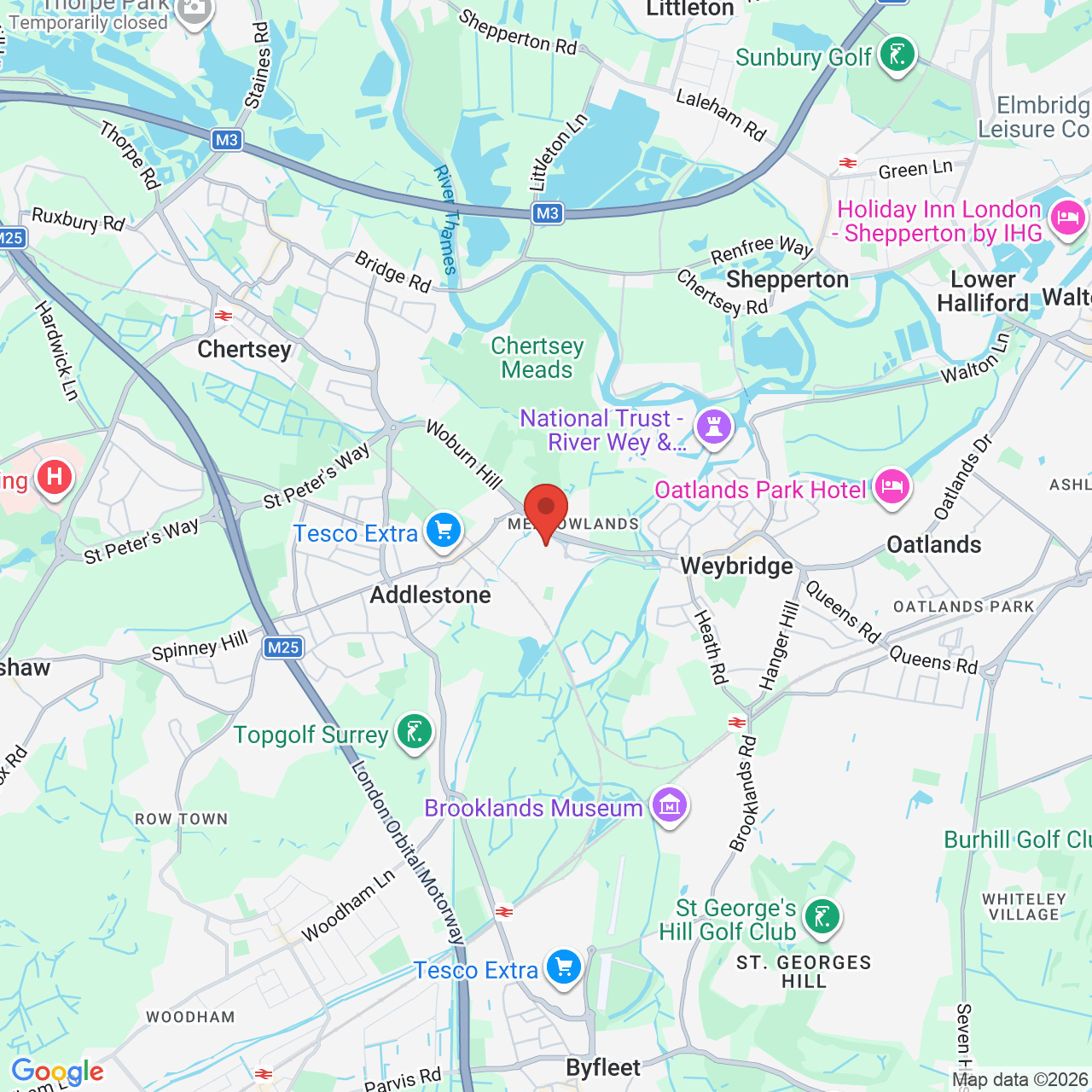 Map displaying job location