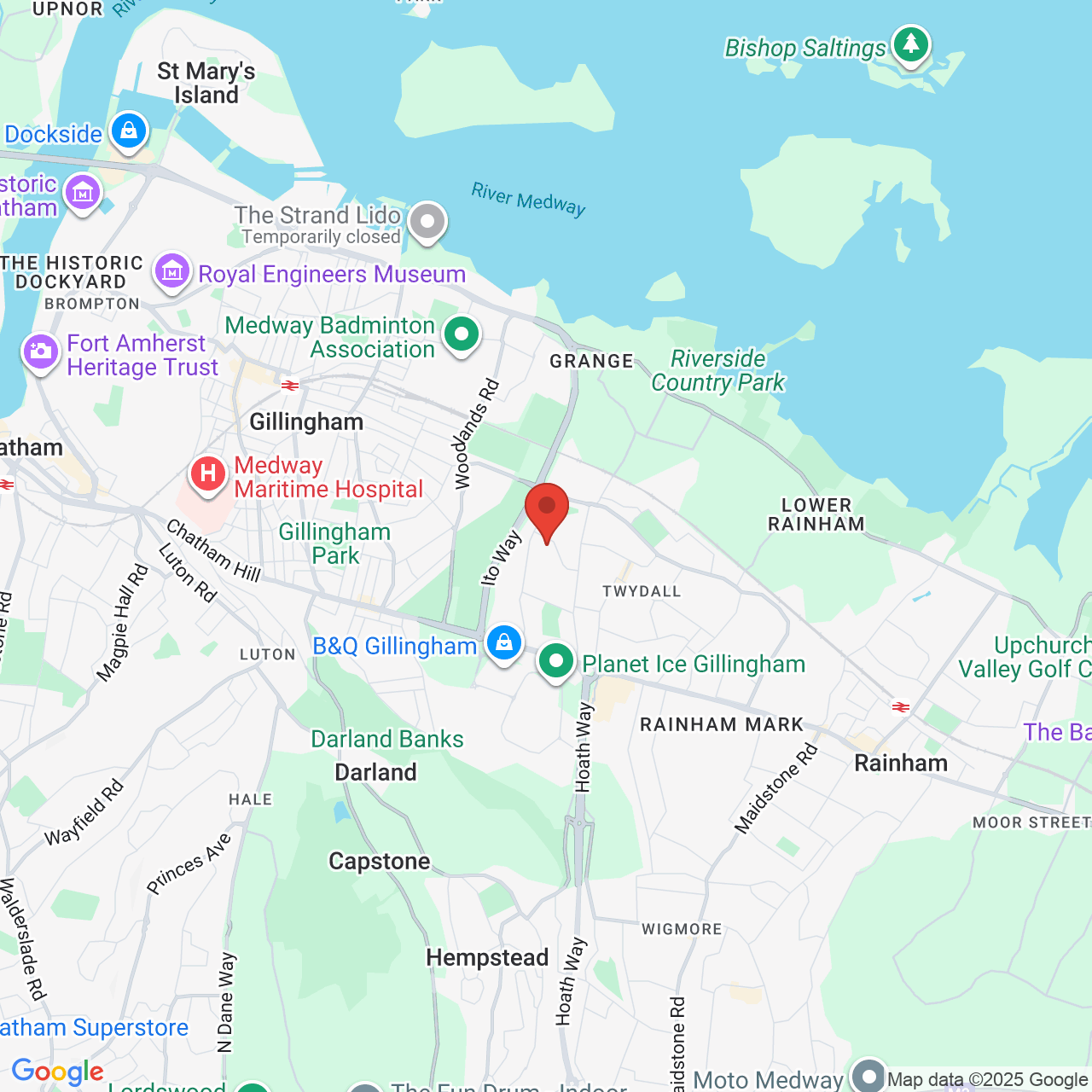 Map displaying job location