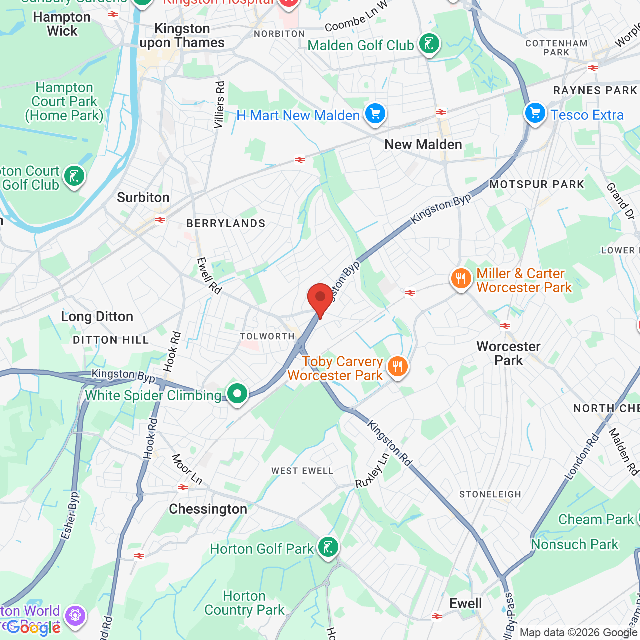 Map displaying job location