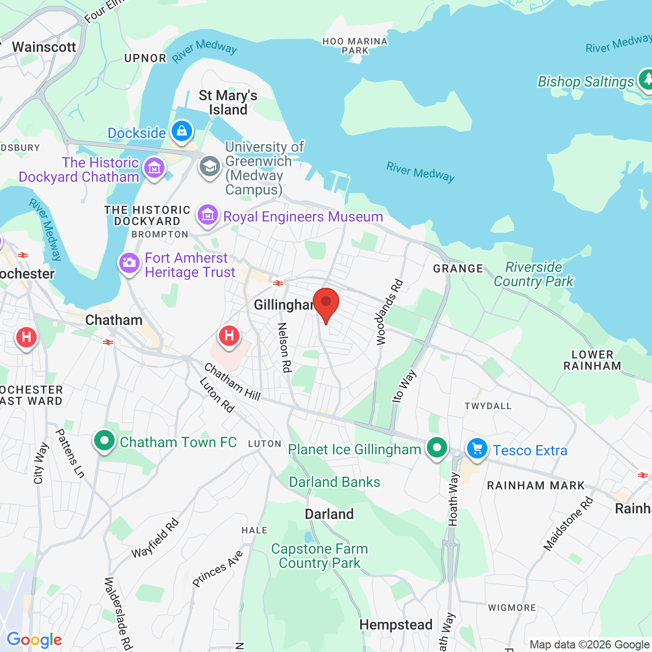 Map displaying job location