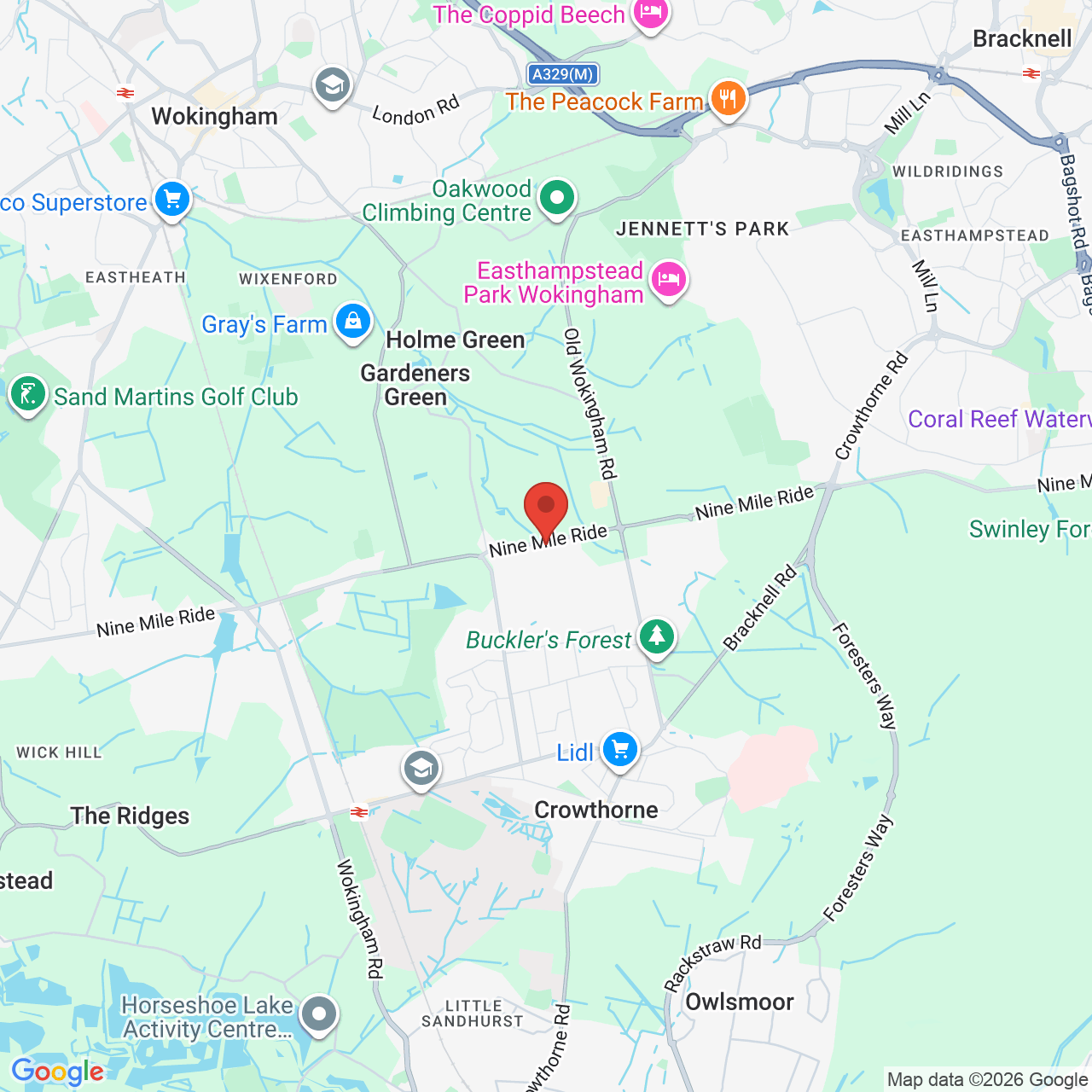 Map displaying job location