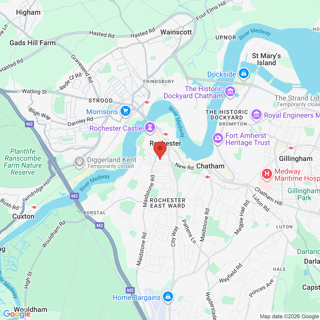 Map displaying job location