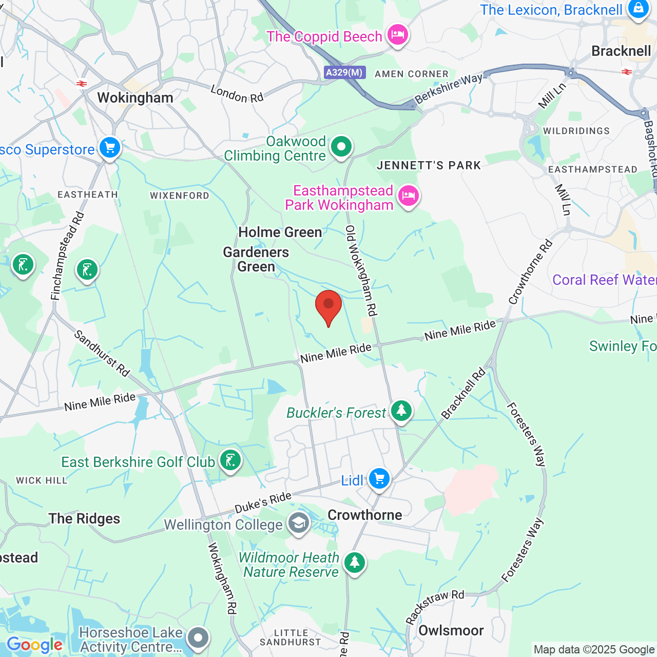 Map displaying job location