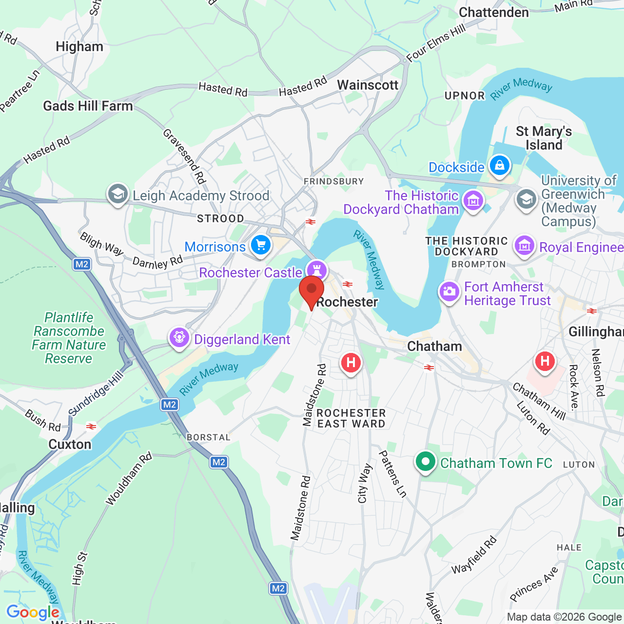 Map displaying job location