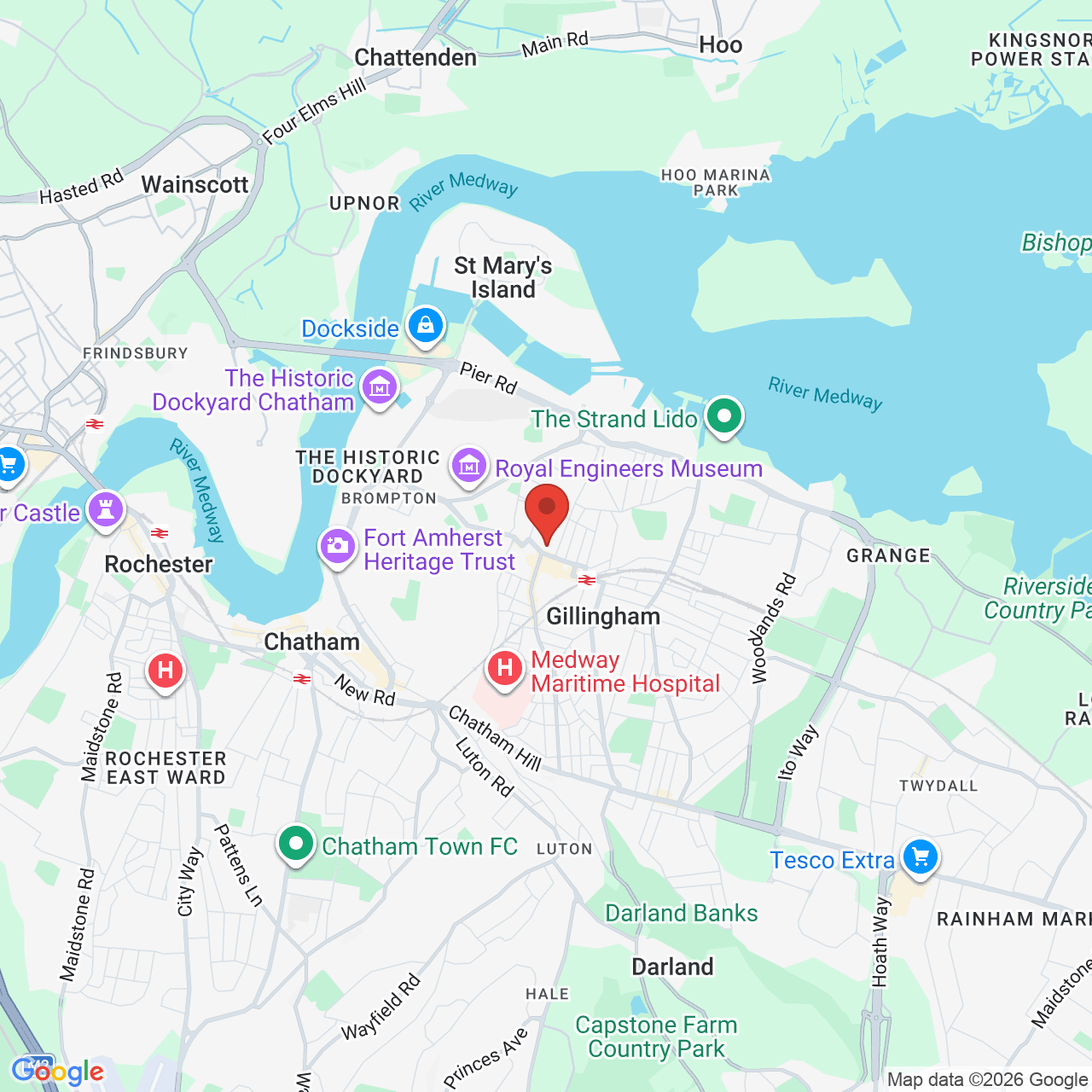 Map displaying job location