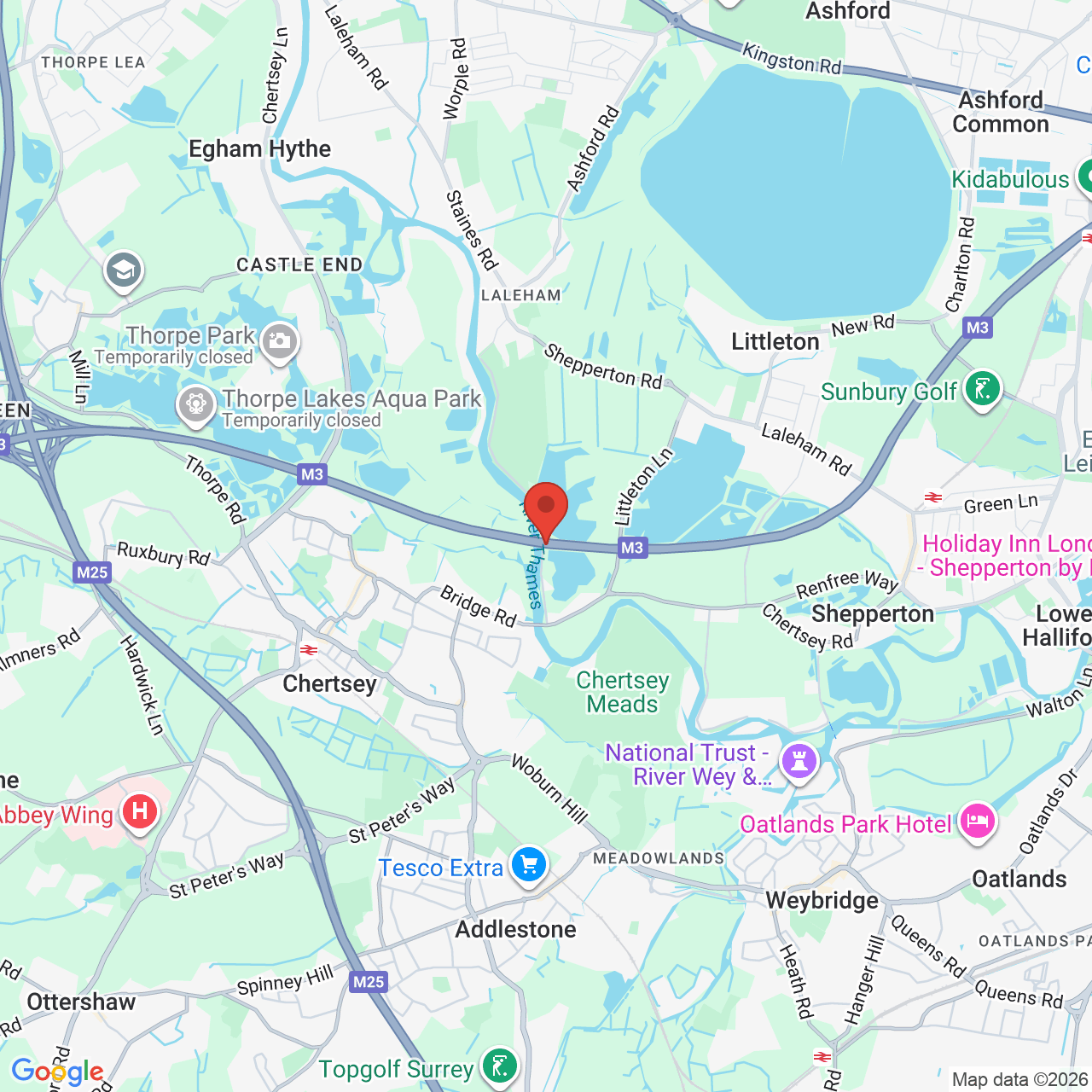 Map displaying job location