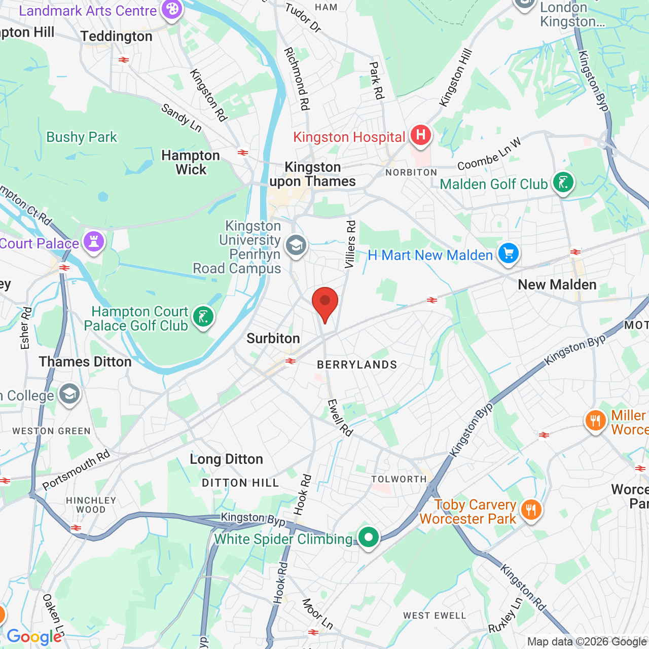 Map displaying job location