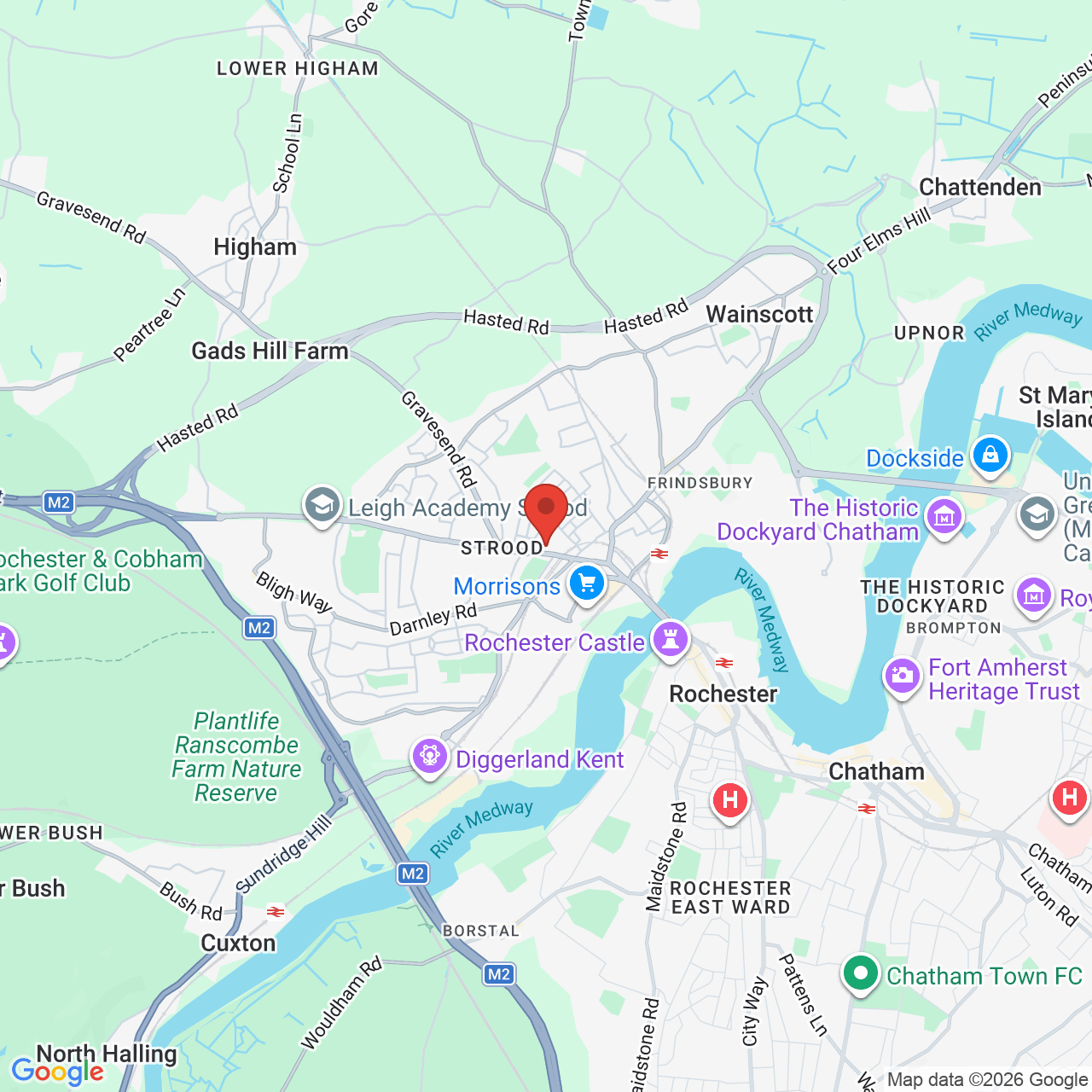 Map displaying job location