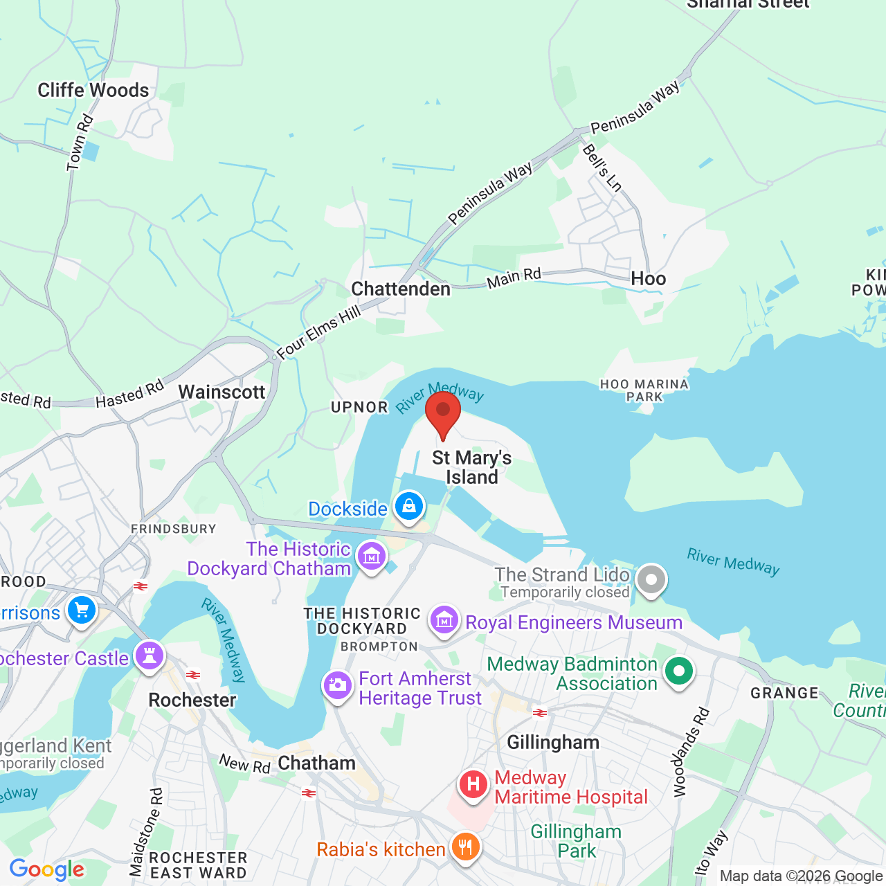 Map displaying job location