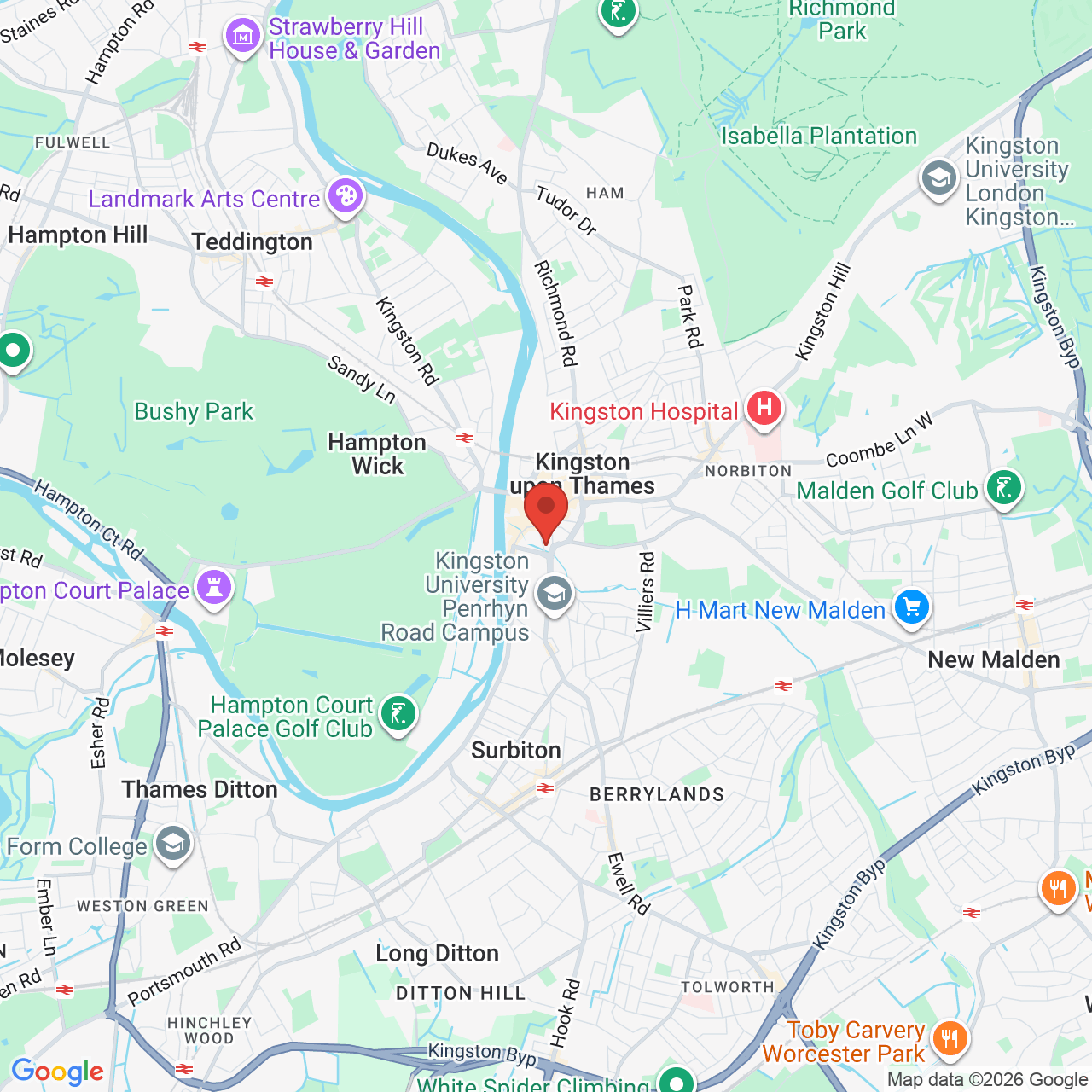 Map displaying job location