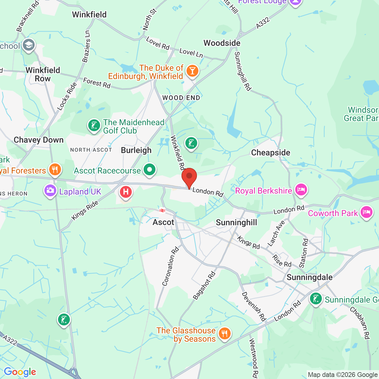 Map displaying job location