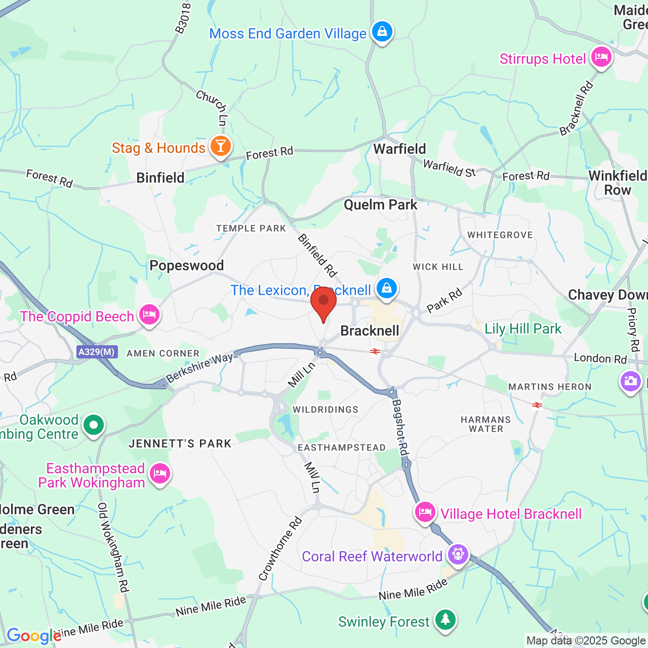 Map displaying job location