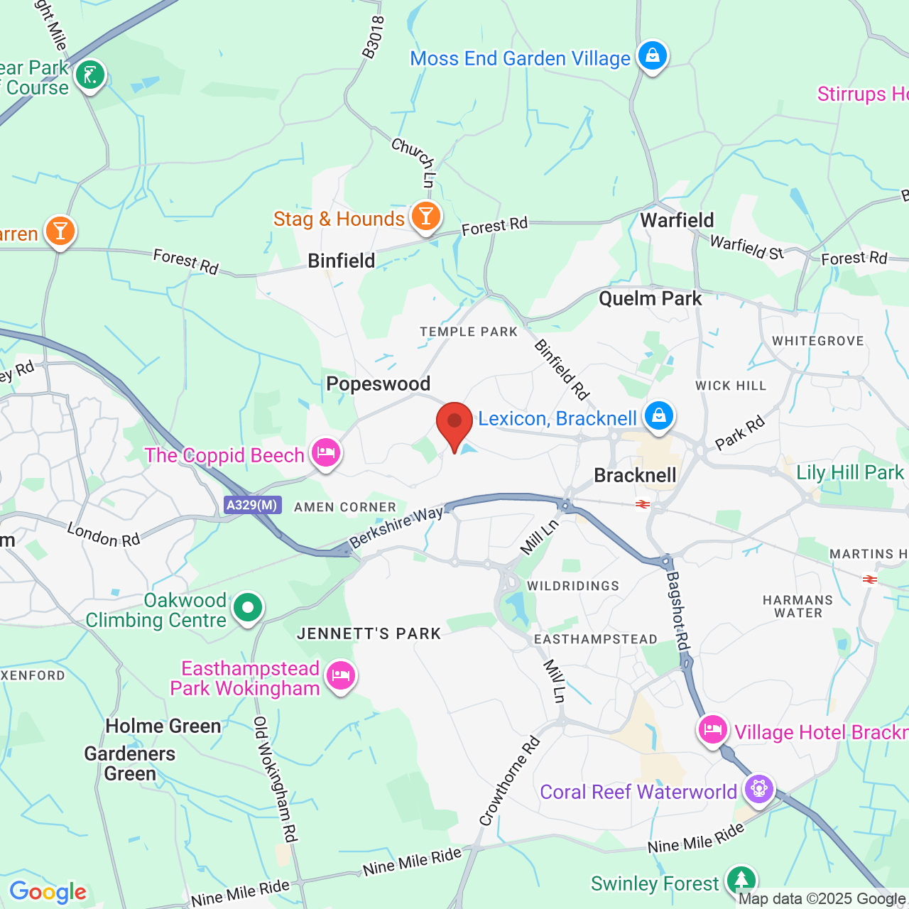 Map displaying job location