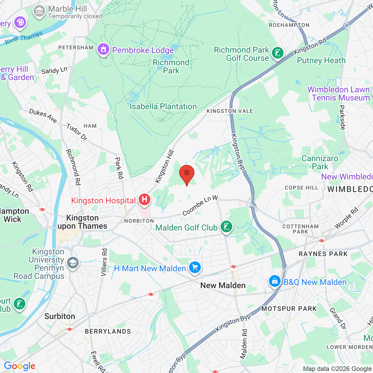 Map displaying job location