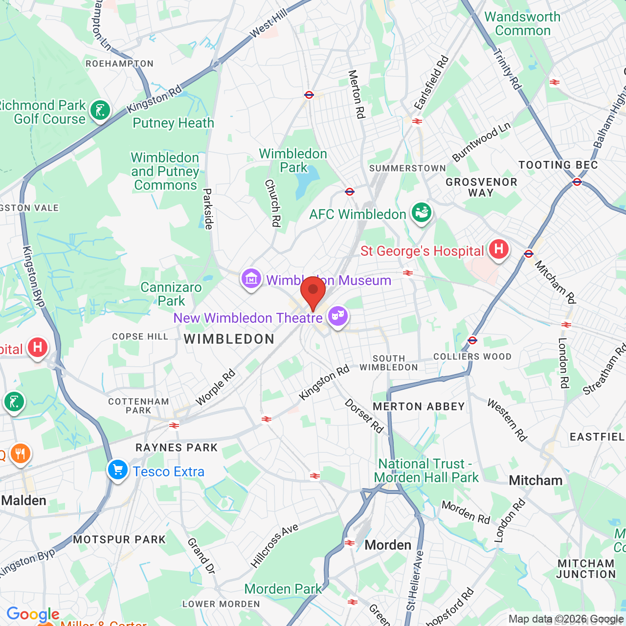 Map displaying job location