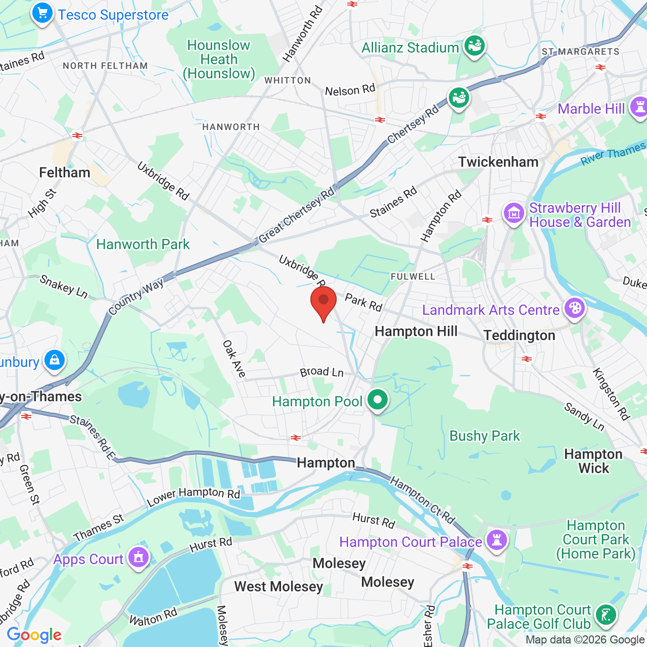 Map displaying job location