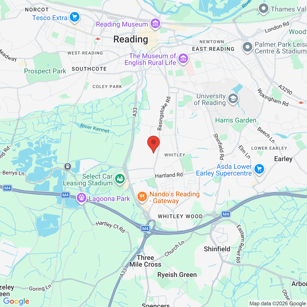 Map displaying job location