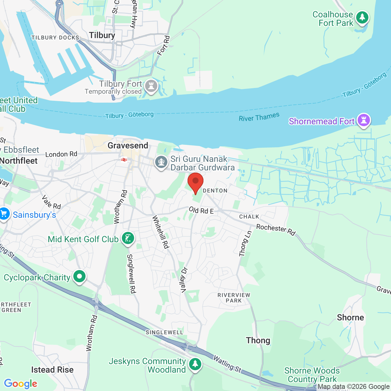 Map displaying job location