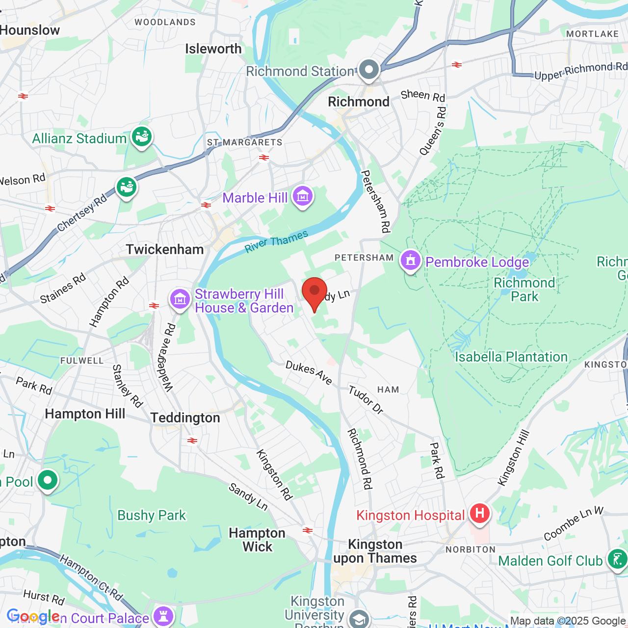 Map displaying job location