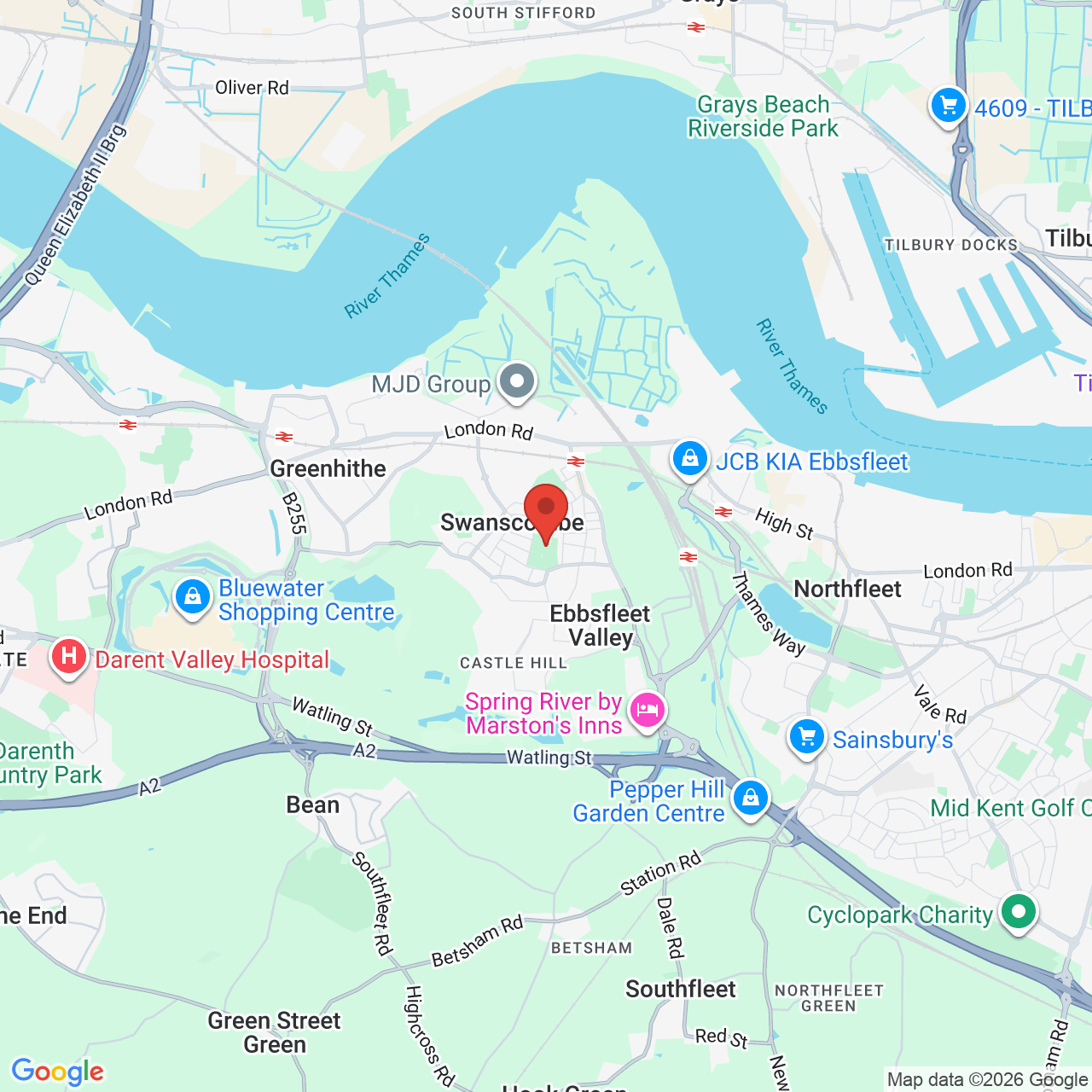 Map displaying job location