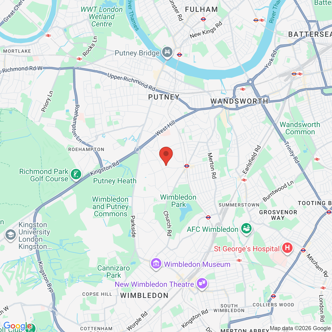 Map displaying job location