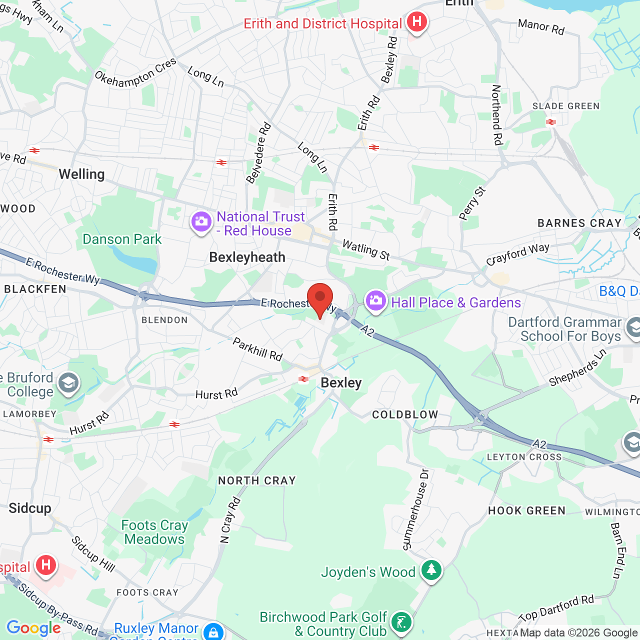 Map displaying job location