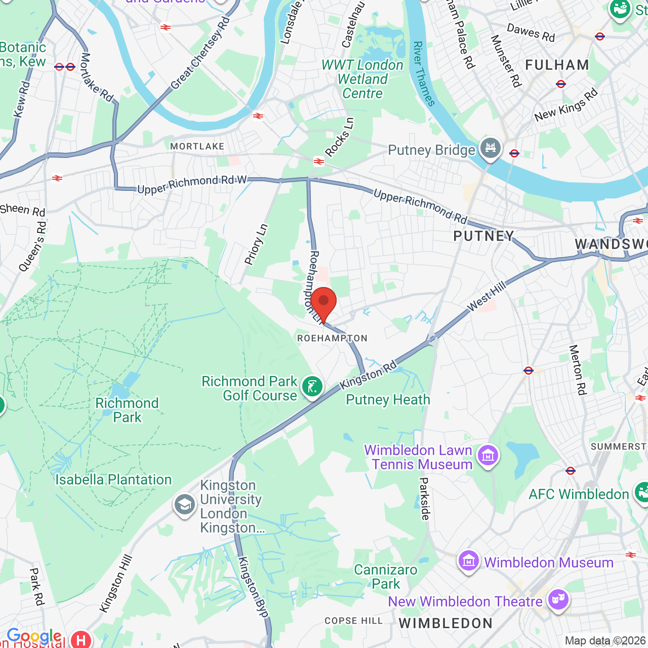 Map displaying job location