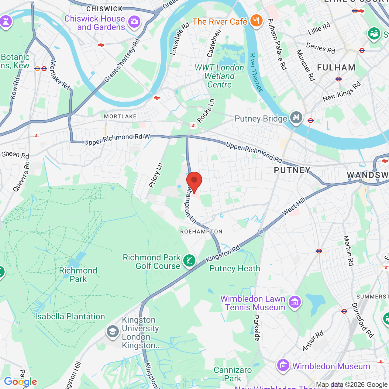 Map displaying job location