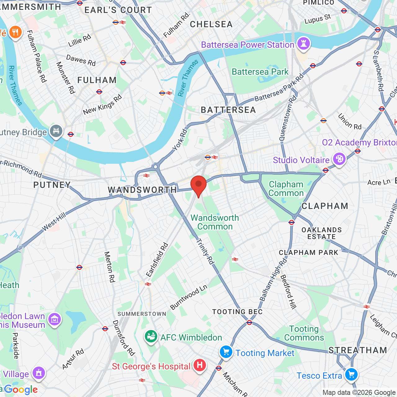 Map displaying job location