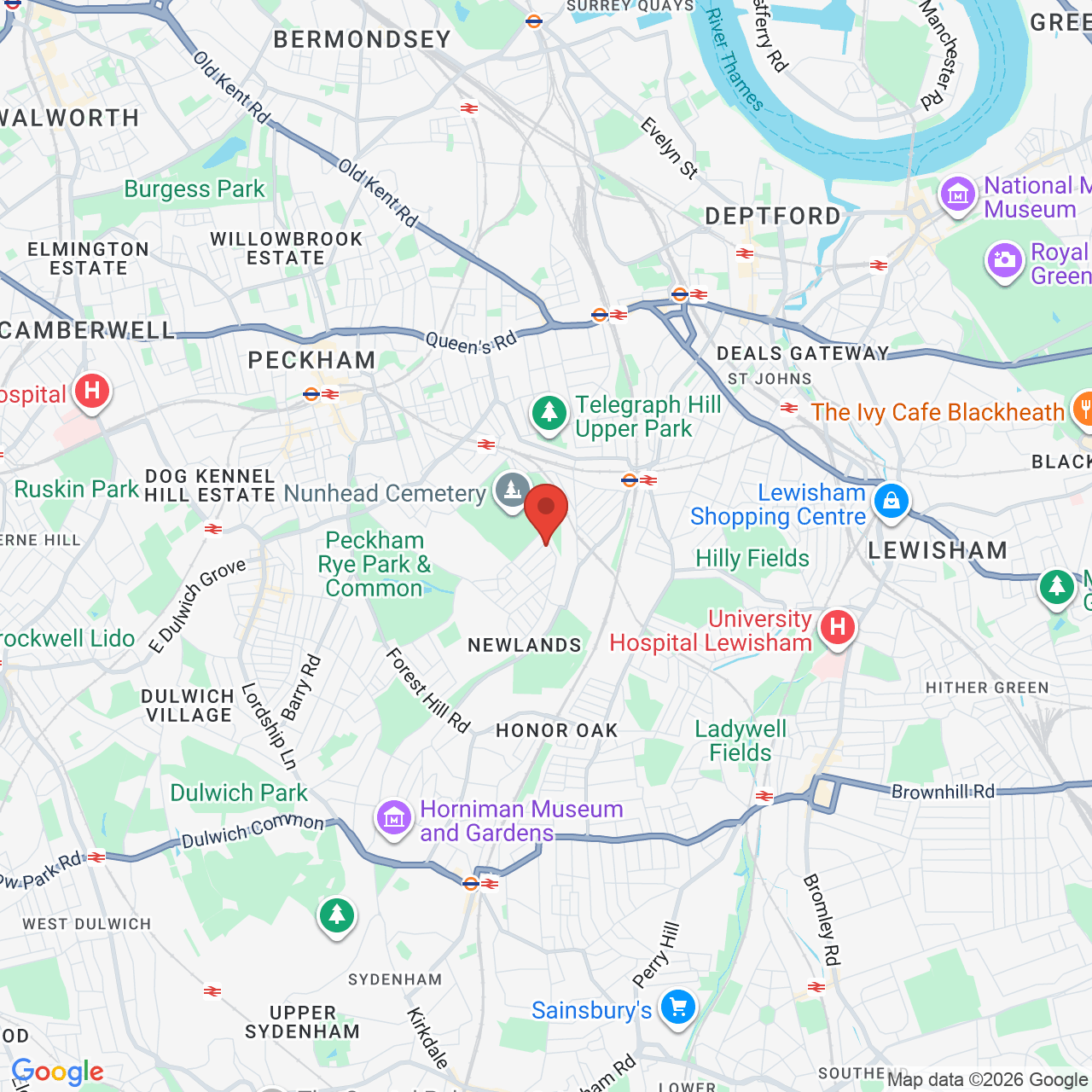 Map displaying job location