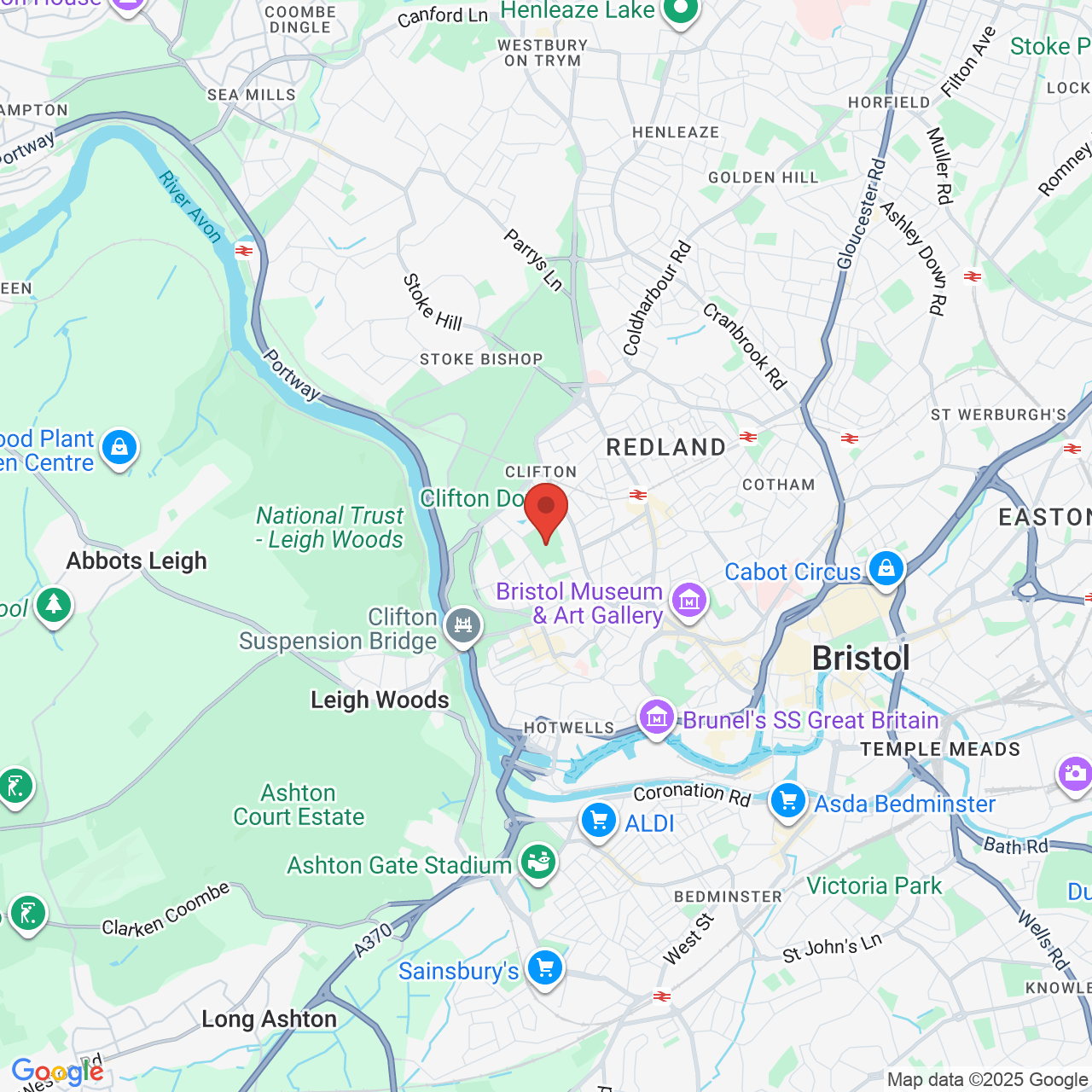 Map showing location of Bristol, United Kingdom, BS8 3JH
