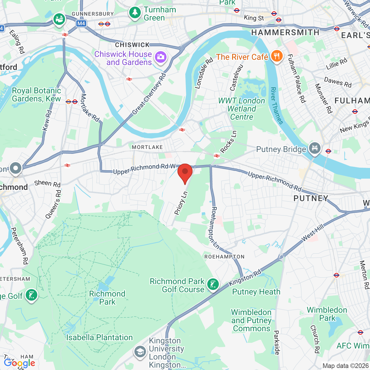 Map displaying job location