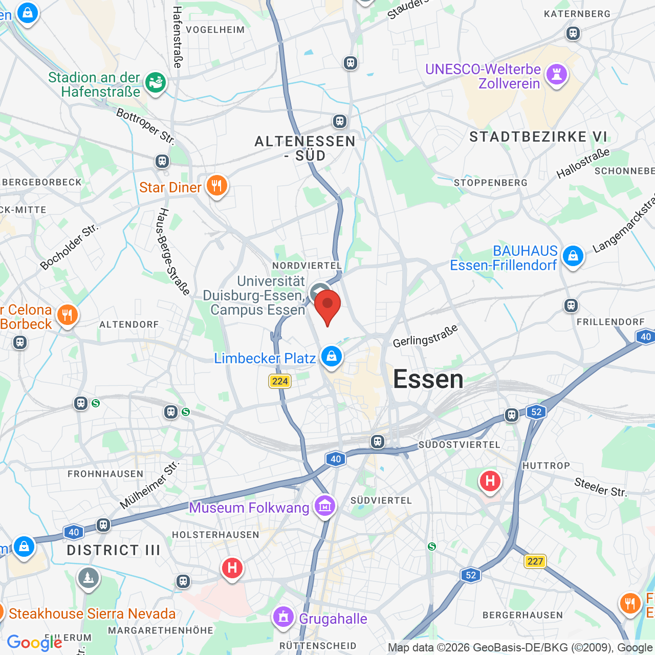 Map displaying job location