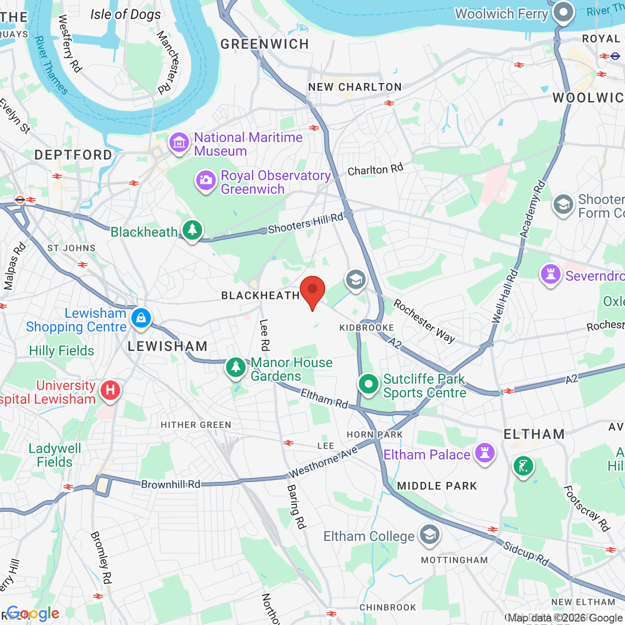 Map displaying job location