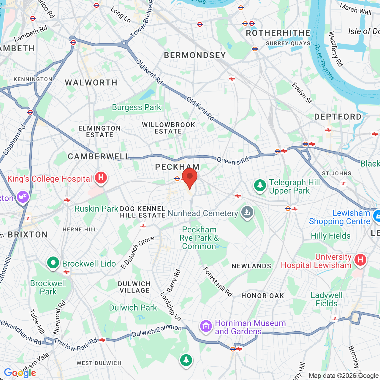 Map displaying job location