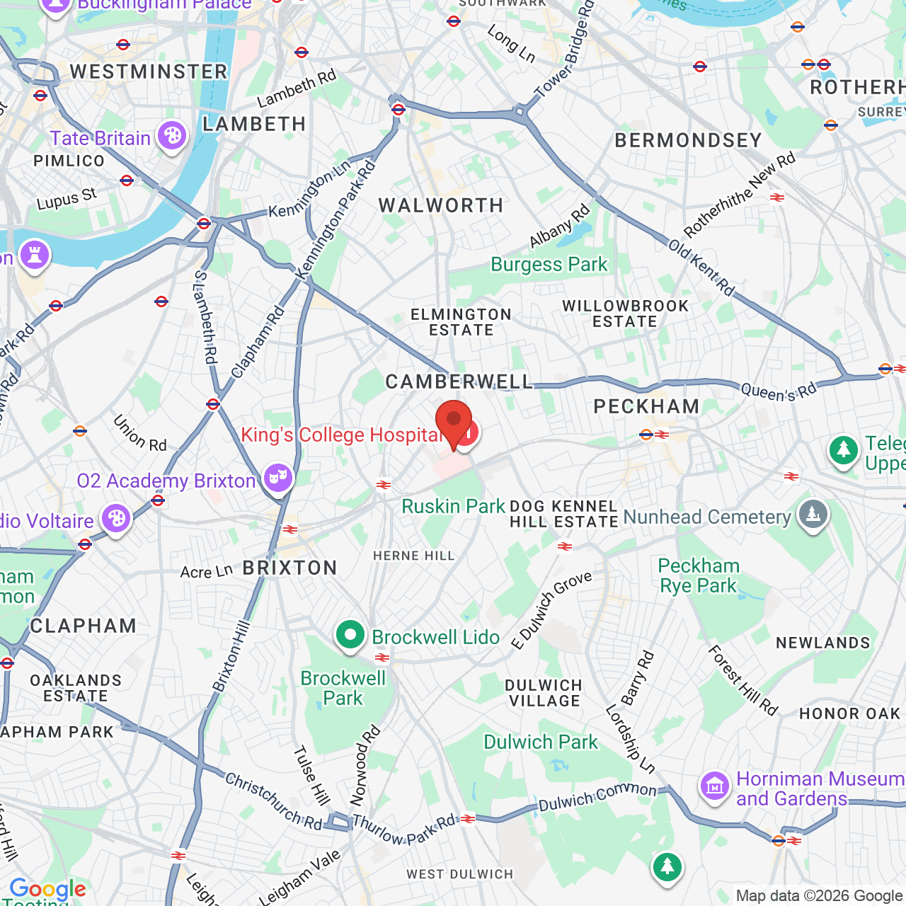 Map displaying job location