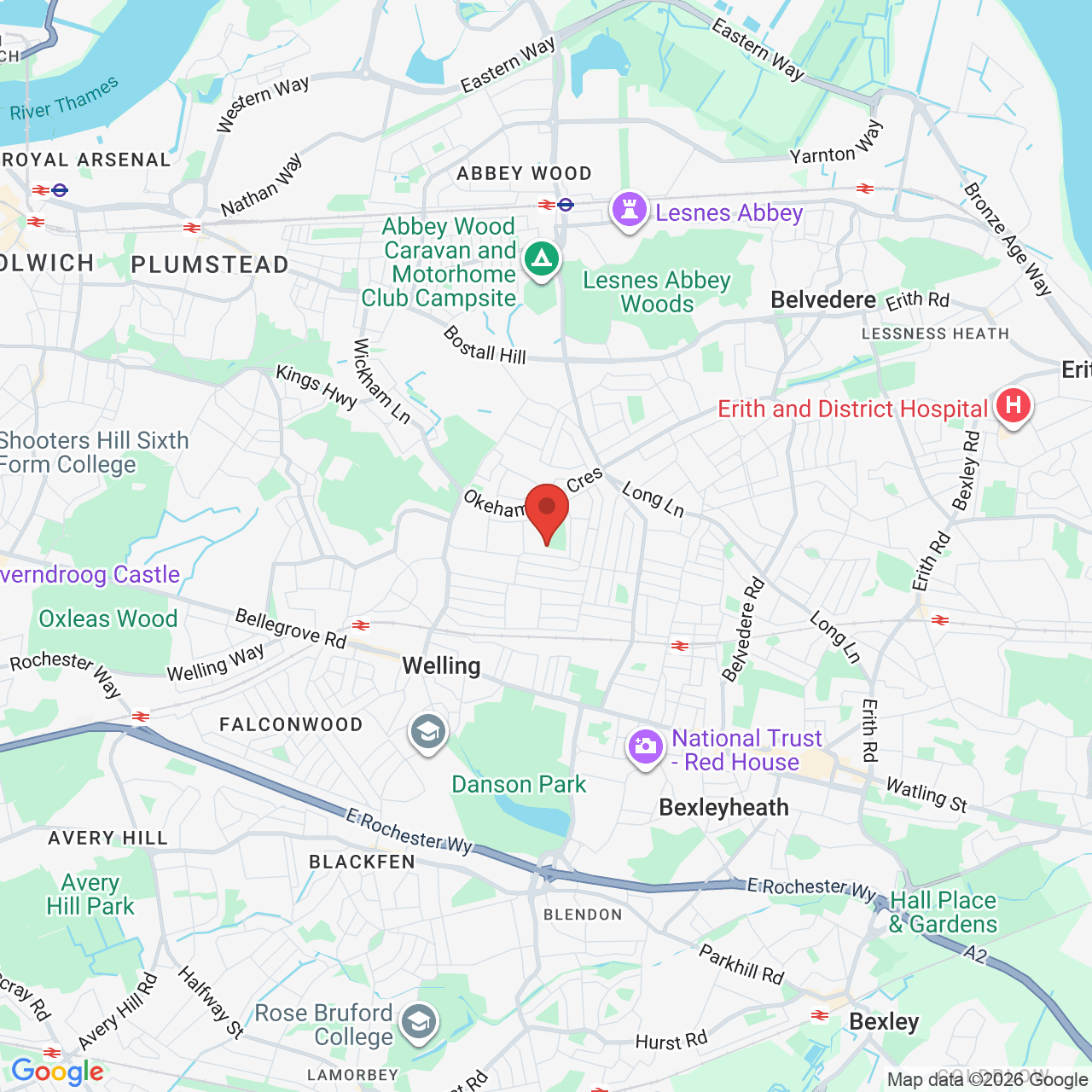 Map displaying job location