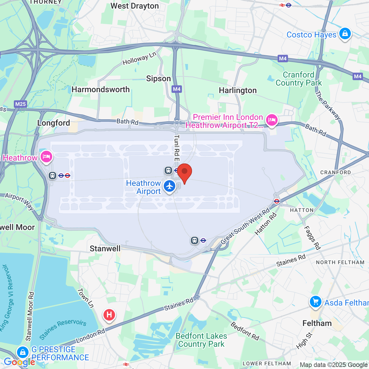 Map displaying job location