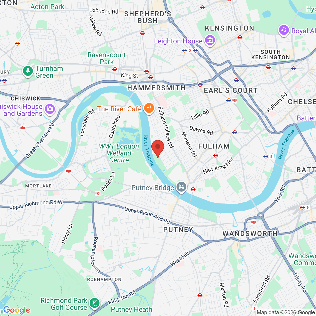 Map displaying job location