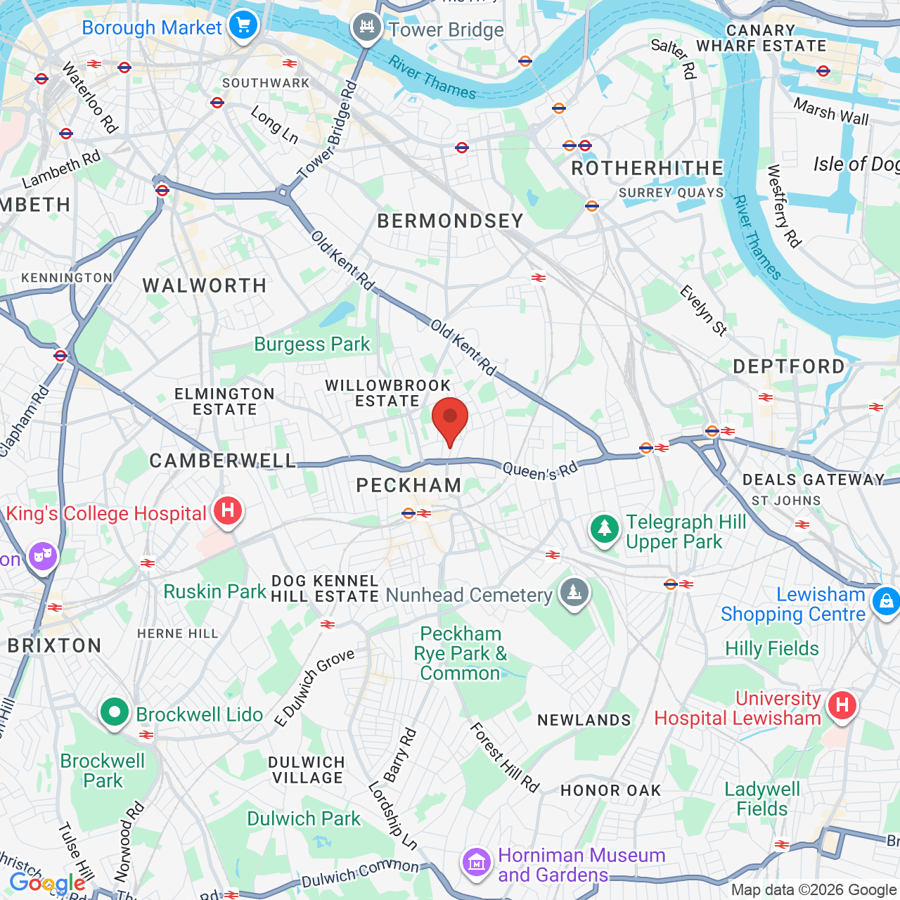 Map displaying job location