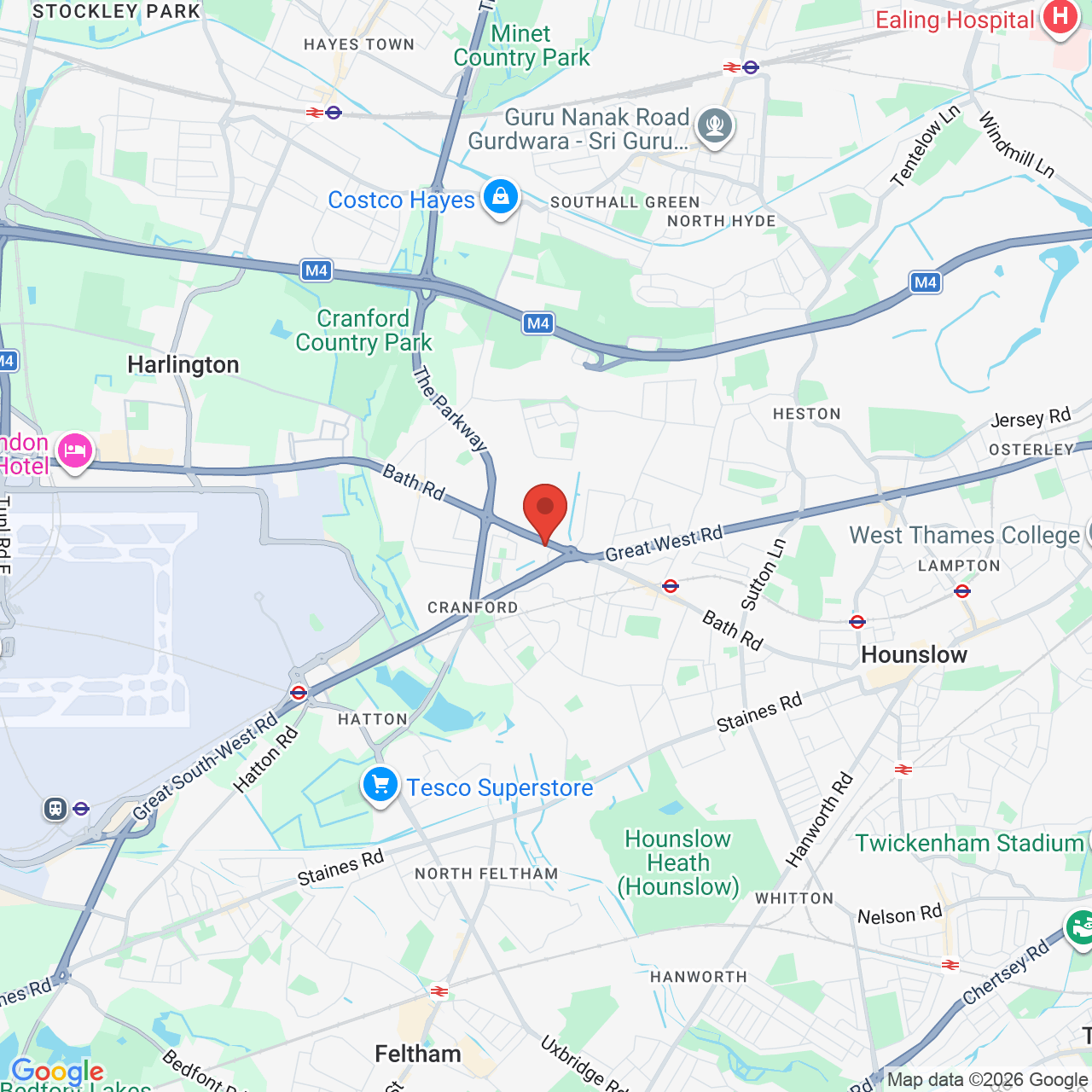 Map displaying job location