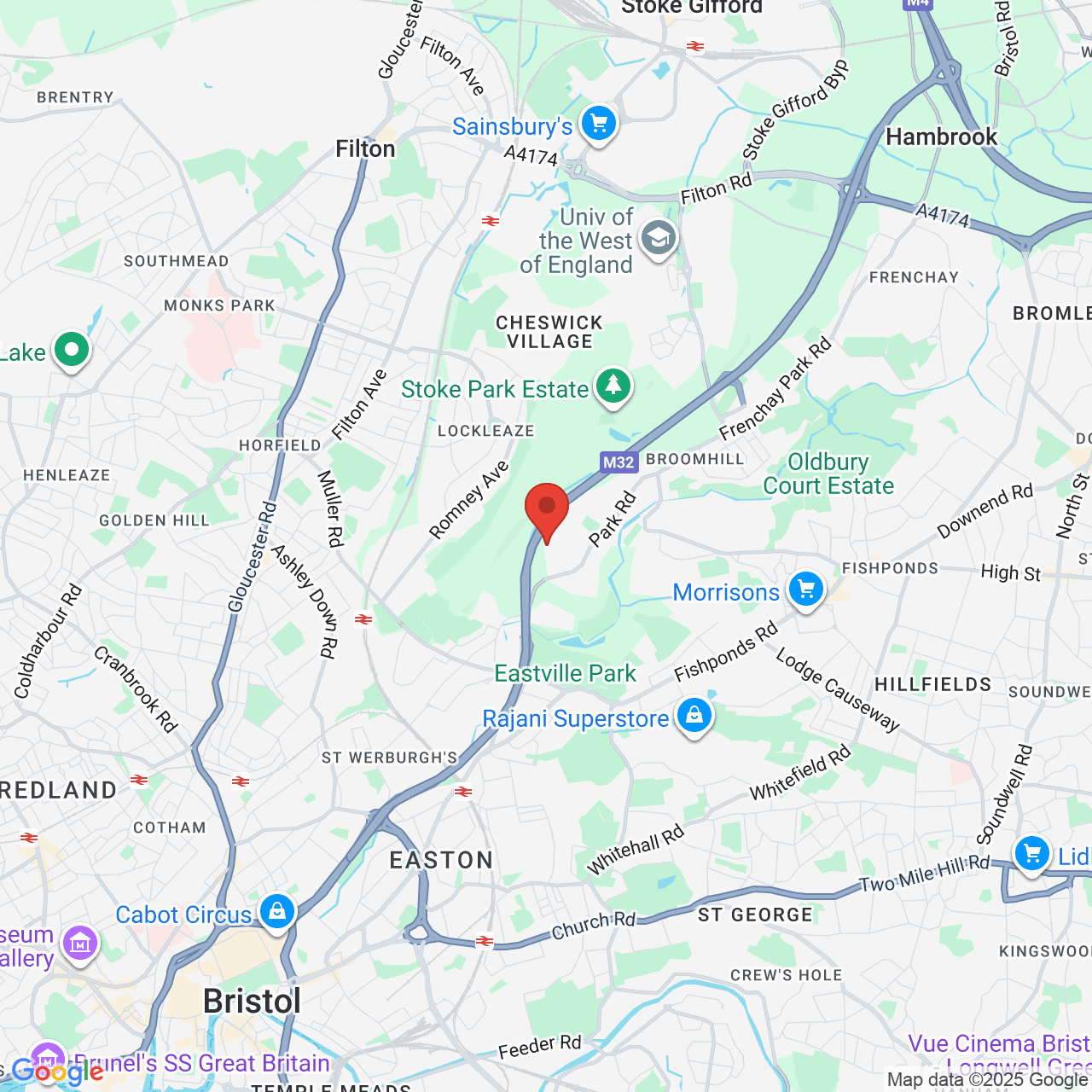 Map displaying job location