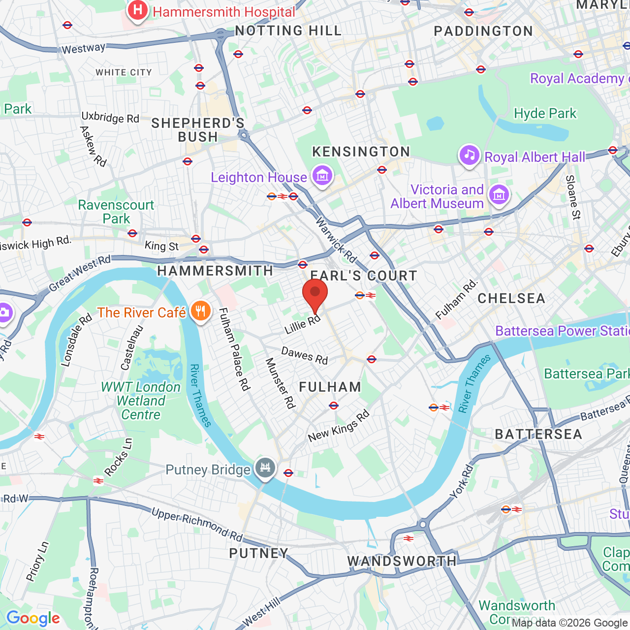 Map displaying job location