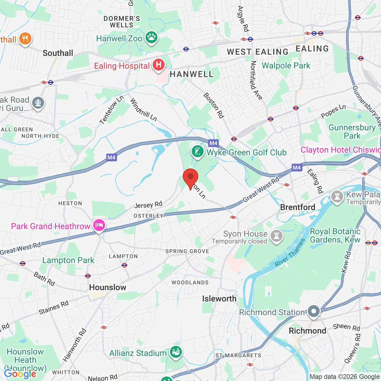 Map displaying job location