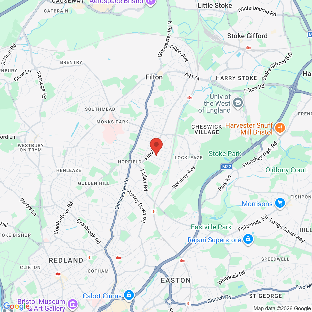 Map displaying job location