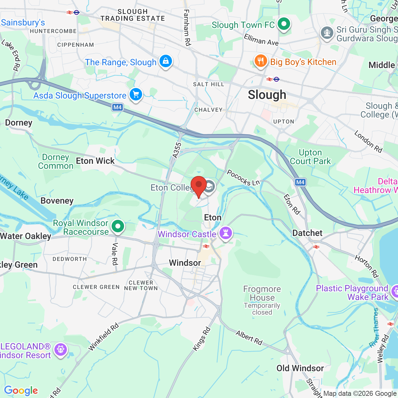 Map displaying job location