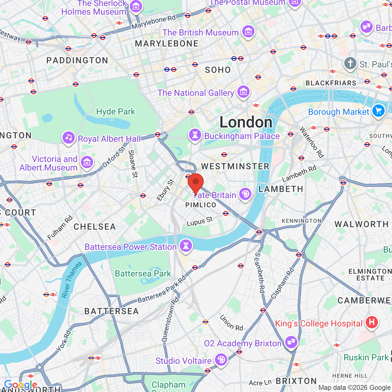 Map displaying job location