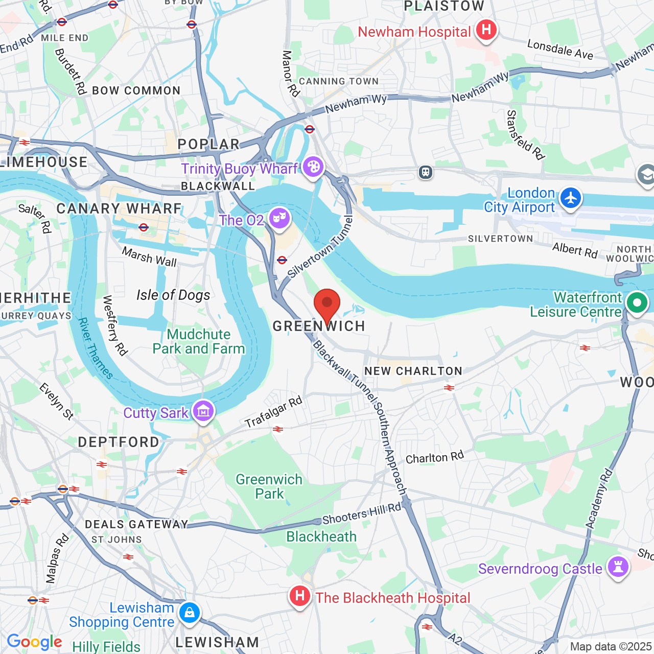 Map displaying job location