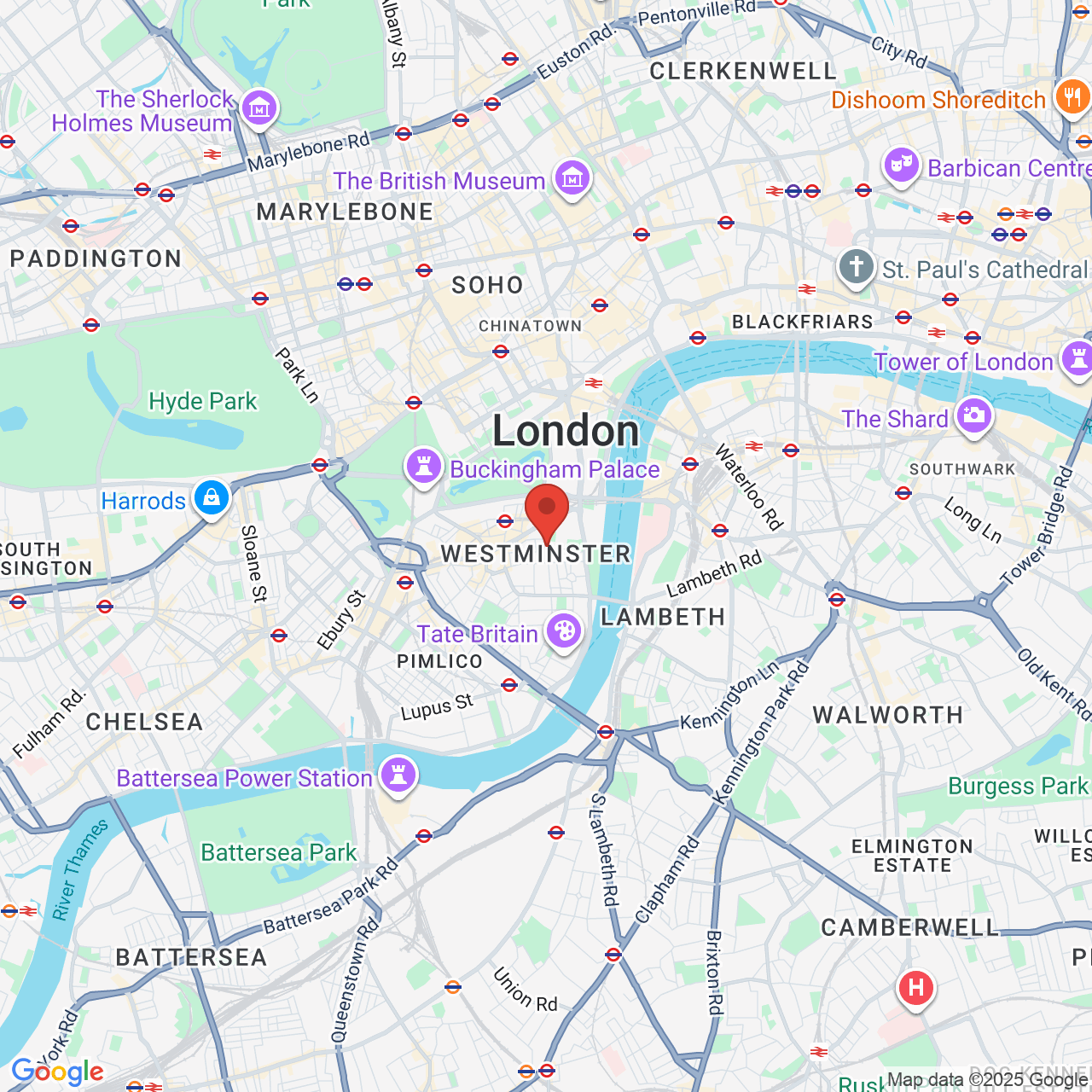 Map displaying job location