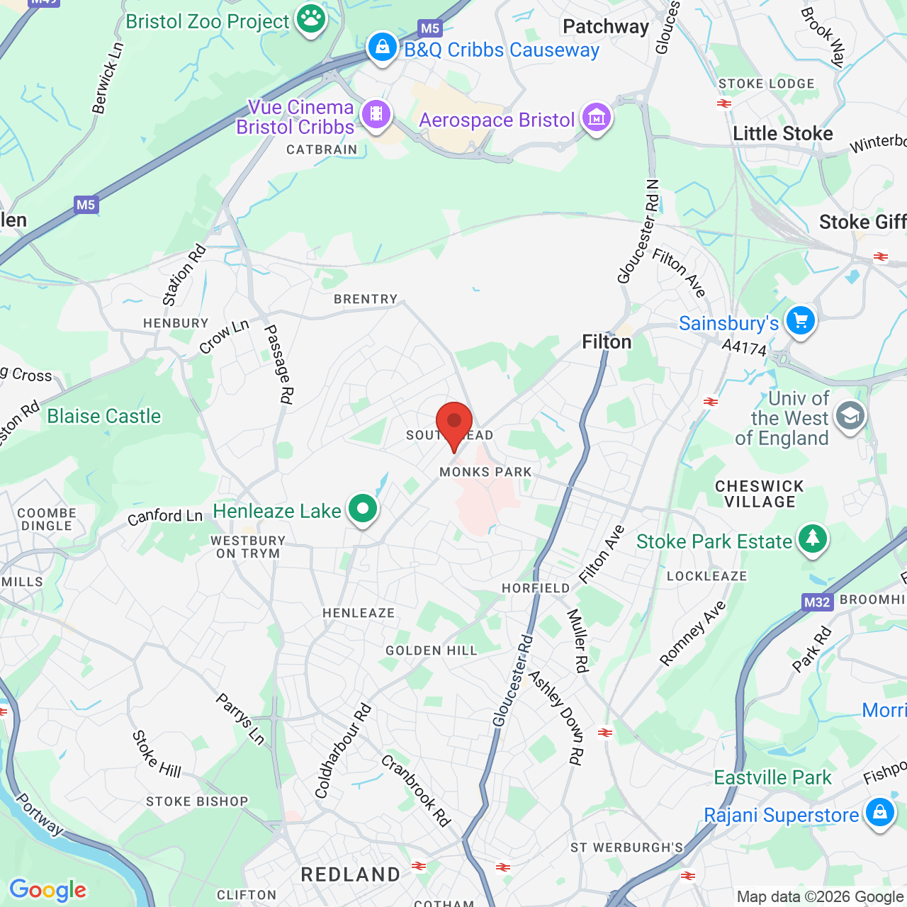 Map displaying job location